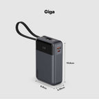 Giga smallest 65W 20000 mAh Powerbank With Built-in Type C Cable
