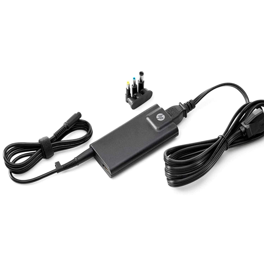 HP Original 5SA18AA 65W 19.5V 3 in 1 Slim AC Travel Adapter - Black