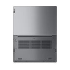 Back view of a Lenovo laptop on a white background