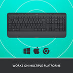 Logitech Signature K650 Wireless Bluetooth Keyboard with Palm Rest - Black