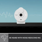 Logitech Brio 300 1080p Full HD Webcam with Noise Reducing Mic - Off White