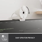Logitech Brio 300 1080p Full HD Webcam with Noise Reducing Mic - Off White