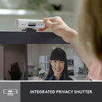 Logitech Brio 500 Full HD 1080p Webcam with Noise Reducing Mics - Off White
