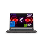 Laptop with Intel Core i7, NVIDIA GeForce RTX, and 144Hz display on a white background