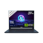 Laptop with Intel Core and NVIDIA GeForce RTX branding on a white background