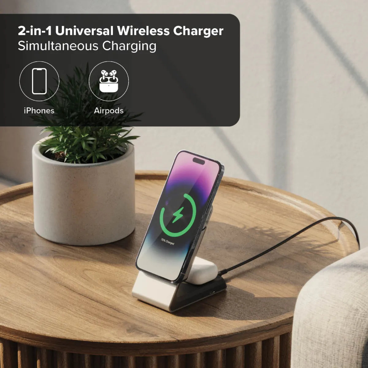 Matrix 2-In-1 Universal Magnetic Charging Dock - White
