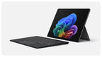 Tablet with keyboard cover on a white background