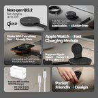 Stuffcool - Nexi 3 in 1 Foldable Magnetic Wireless Charger Qi2.2 Certified 25W Fast Charger