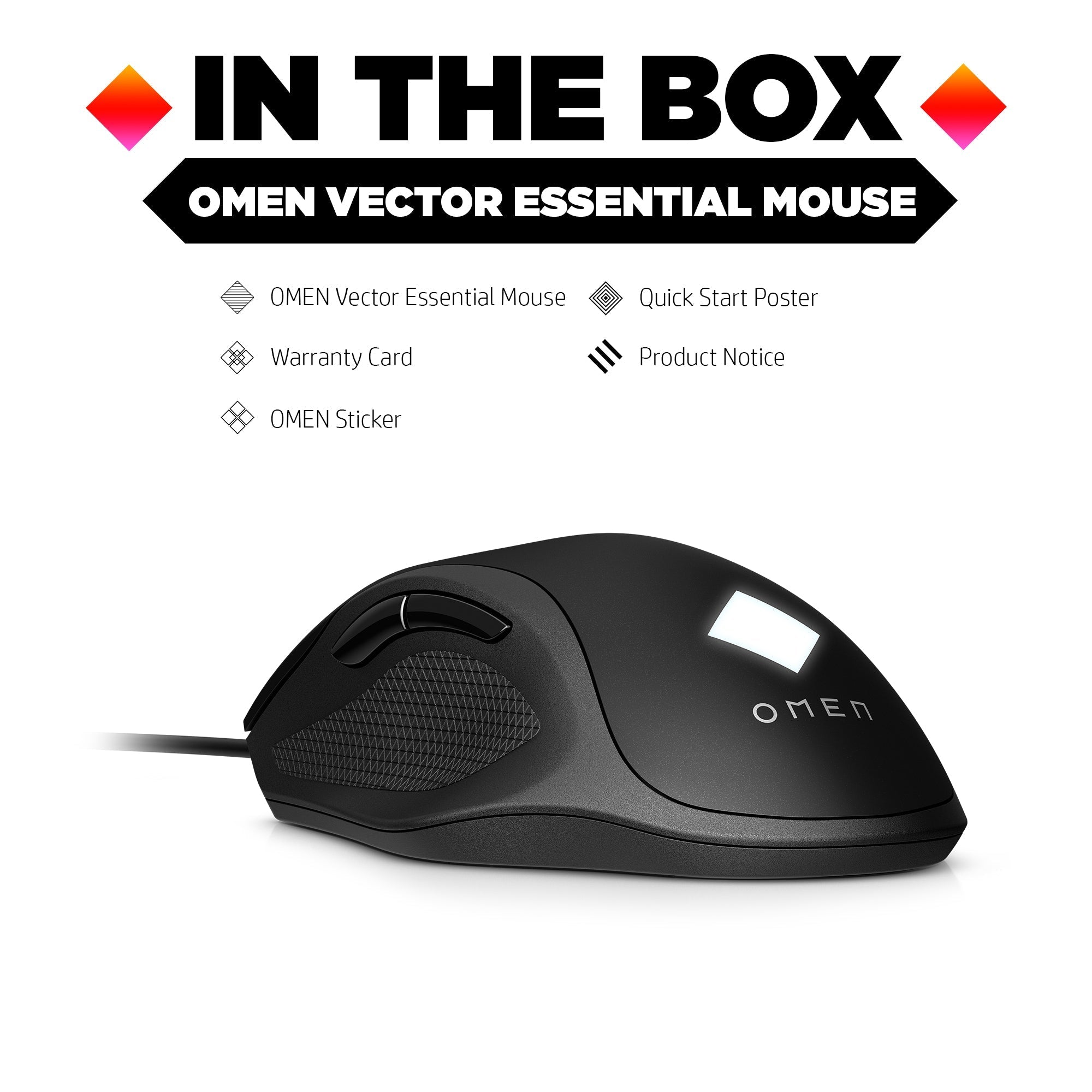 OMEN Vector Essential RGB 7200 DPI Gaming Wired Mouse with 6 Button Omron Switches