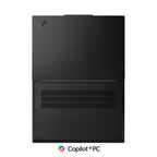 Back view of a black laptop on a white background with Copilot+PC logo.