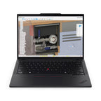 Laptop displaying a 3D model on a white background