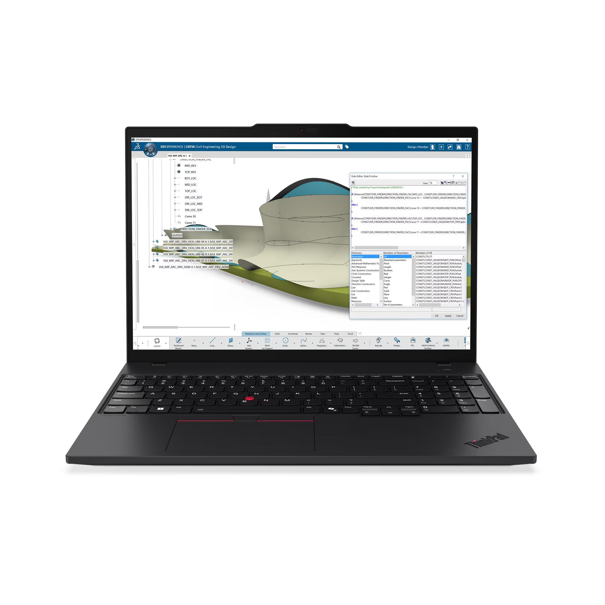 Laptop displaying a software interface on a white background