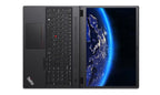 Lenovo ThinkPad laptop with Earth displayed on the screen