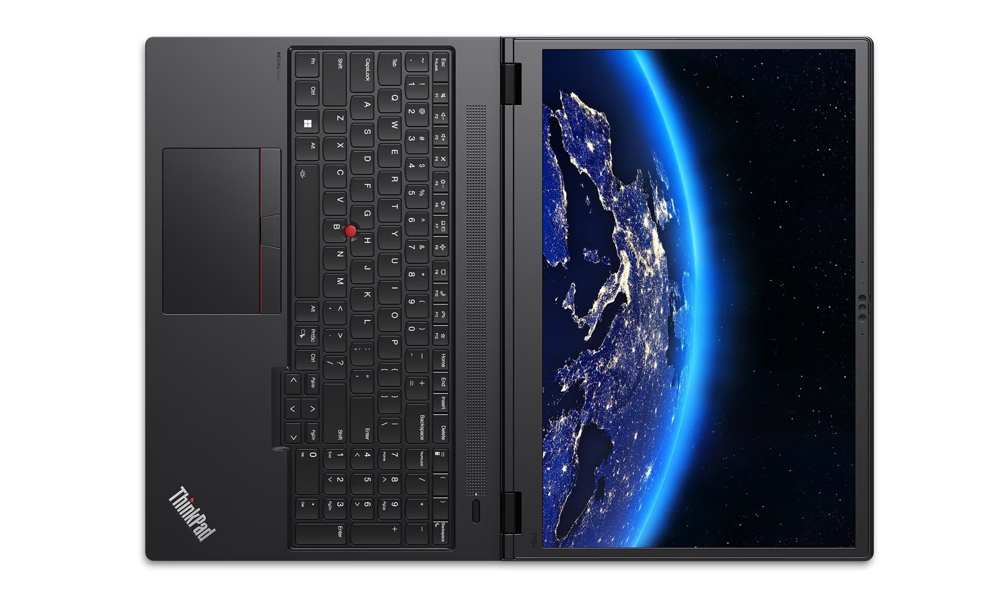 Lenovo ThinkPad laptop with Earth displayed on the screen
