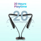 Toreto Beta Lite Wireless Bluetooth 5.0 Neckband Headset with upto 20Hrs Playtime