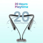 Toreto TOR-300 Beta Lite Wireless Bluetooth 5.0 Neckband Headset with ENC Noise Cancelling Mic Upto 20Hrs Playtime - Grey