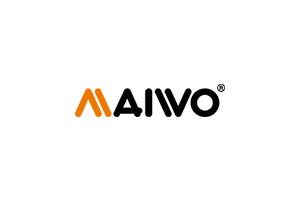 MAIVO logo with black text and orange accent on a white background