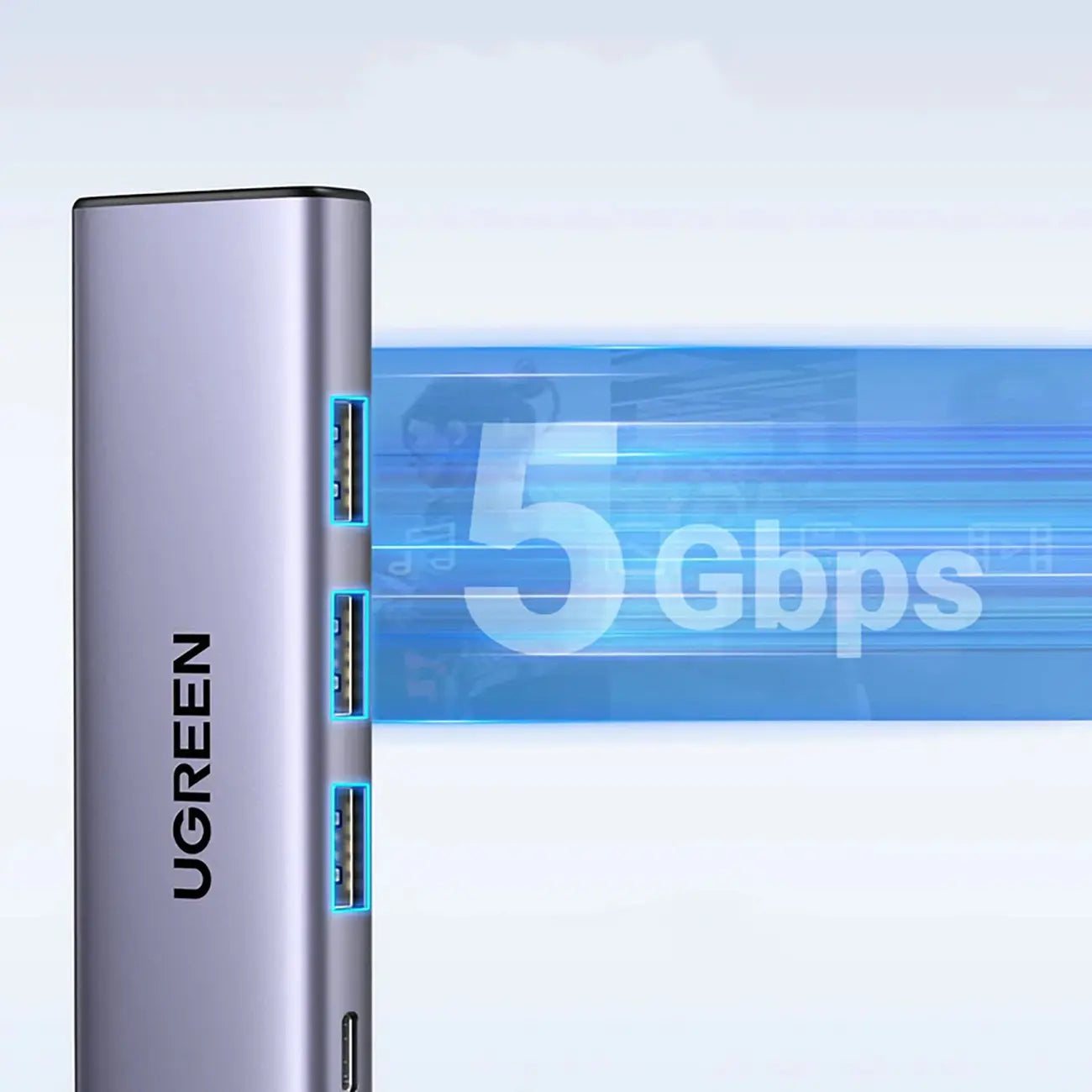 UGREEN 5-in-1 USB-C Multiport Dock 4K@60Hz HDMI 100W Power Delivery 3x USB-A 3.0 MacBook Pro iPad Pro Surface XPS ThinkPad 15597