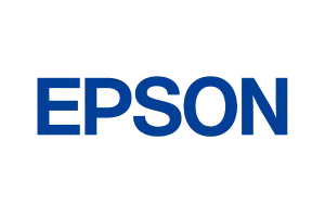 Epson logo in blue on a white background