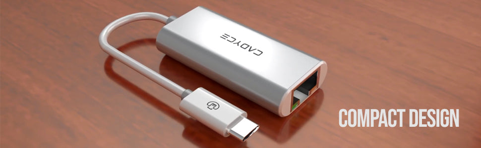 Cadyce CA-C3GE USB-C to RJ45 Gigabit Ethernet Adapter for Windows and Mac OS