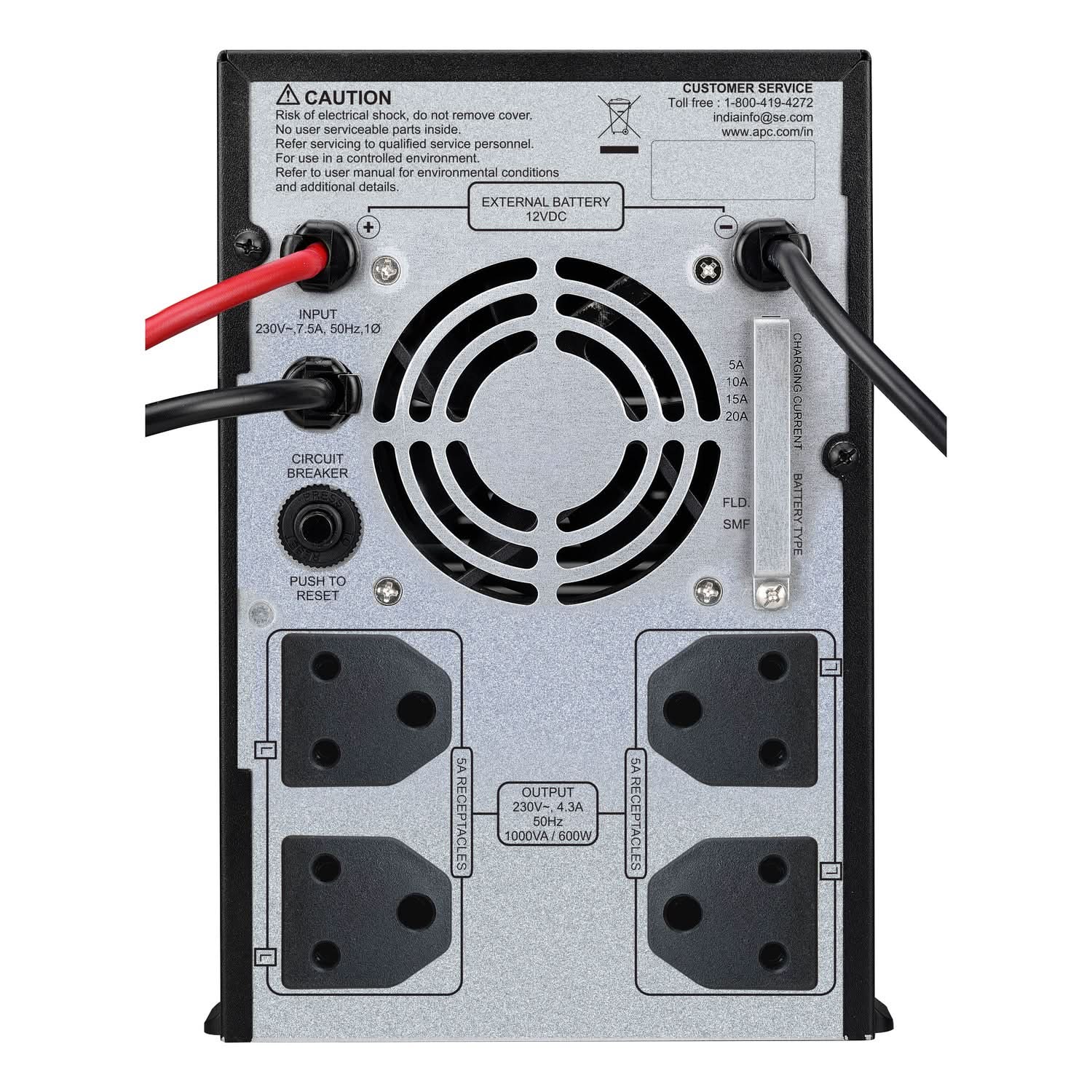 APC Back-UPS BX1000UXI 1000VA/600W UPS | AVR | LED Status Display | Tubular Battery Compatible | User Replaceable Battery
