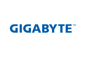Gigabyte logo on a white background