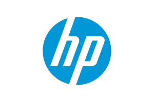 HP logo on a white background