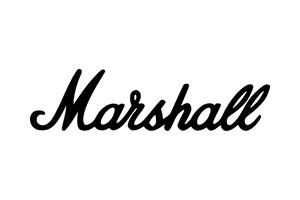 Marshall logo in black cursive font on a white background