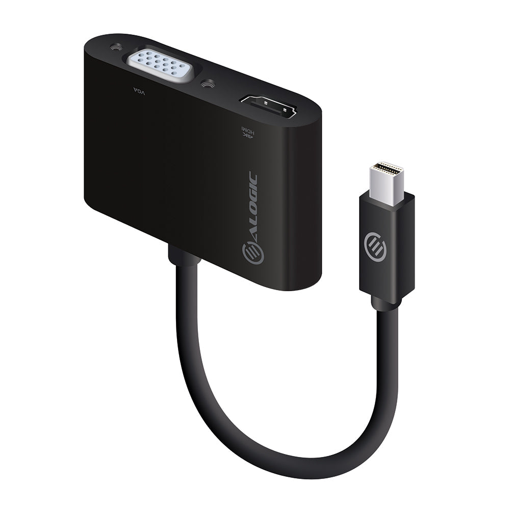 2-in-1 Mini DisplayPort to HDMI VGA Adapter - Male to 2-Female - Premium Series