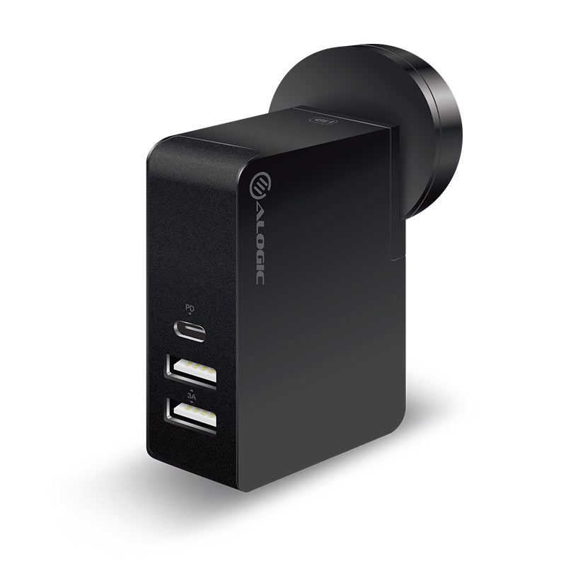 USB-C Laptop/Macbook Wall Charger 45W with Power Delivery & USB-A Charging Ports Ð Travel Edition with AU, EU, UK, US Plugs
