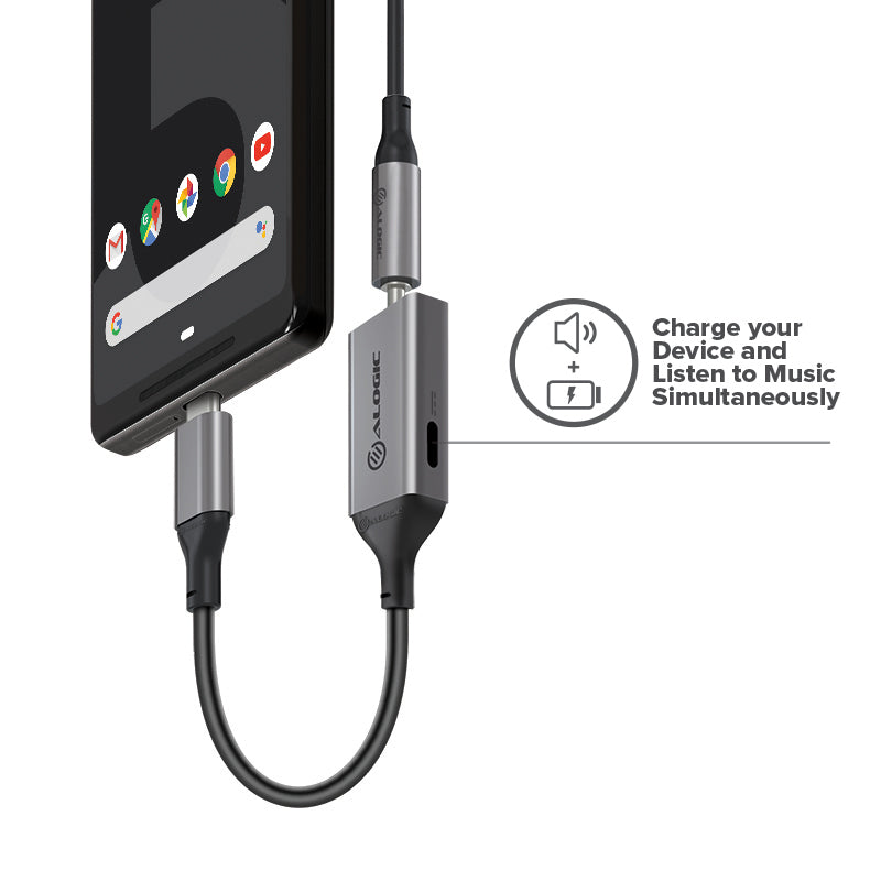 10cm USB-C (Male) to 3.5mm Audio (Female) & USB-C (Female) Charging Combo Adapter - Ultra Series -  suntronix-store.myshopify.com