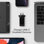 USB-C Laptop/Macbook Wall Charger 45W with Power Delivery & USB-A Charging Ports Ð Travel Edition with AU, EU, UK, US Plugs
