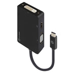 3-in-1 USB-C to HDMI DVI VGA Adapter - Male to 3-Female - Premium Series