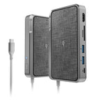 USB-C Dock Wave | ALL-IN-ONE / USB-C Hub with Power Delivery, Power Bank & Wireless Charger - Space Grey