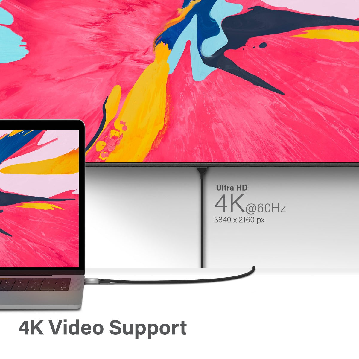 USB-C (Male) to HDMI (Male) Cable - Ultra Series - 4K 60Hz - Space Grey - 1m