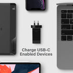 USB-C Laptop/Macbook Wall Charger 60W with Power DeliveryÐ Travel Edition with AU, EU, UK, US Plugs and 2m Cable - Black