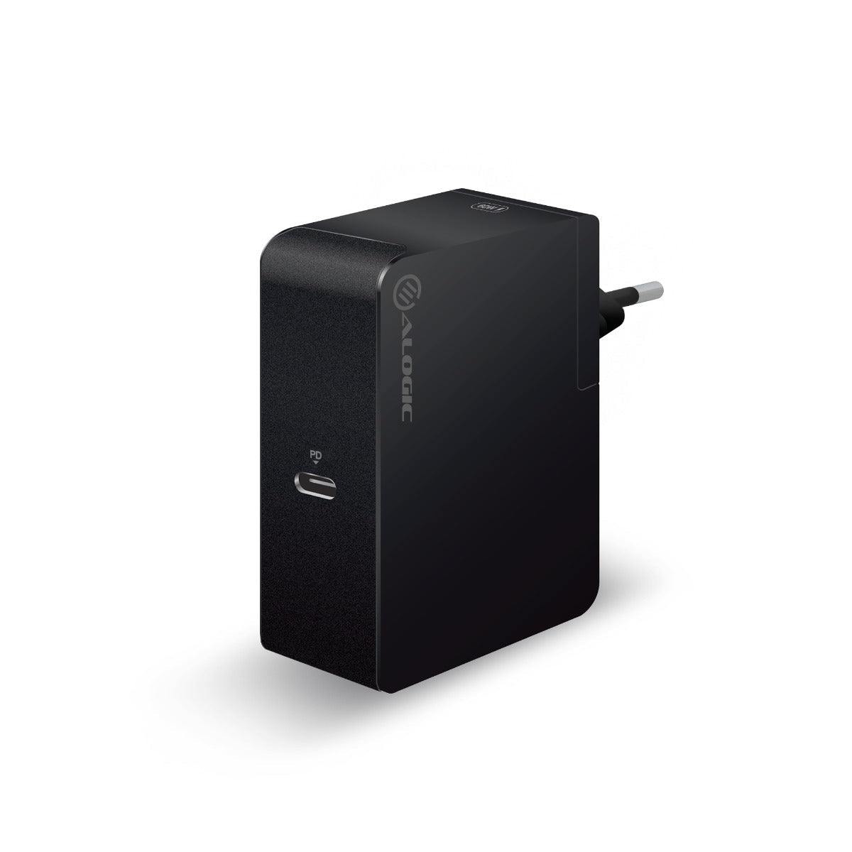 USB-C Laptop/Macbook Wall Charger 60W with Power DeliveryÐ Travel Edition with AU, EU, UK, US Plugs and 2m Cable - Black