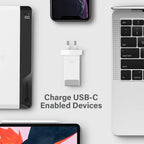 USB-C Laptop/Macbook Wall Charger 45W with Power Delivery & USB-A Charging Ports Ð Travel Edition with AU, EU, UK, US Plugs