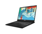 Black MSI laptop on a white background