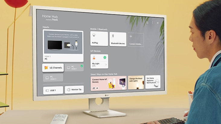 LG MyView 32SR50F-W 32" 60Hz 1080p FHD IPS Panel HDR10 Smart Monitor with Dual Speakers - White